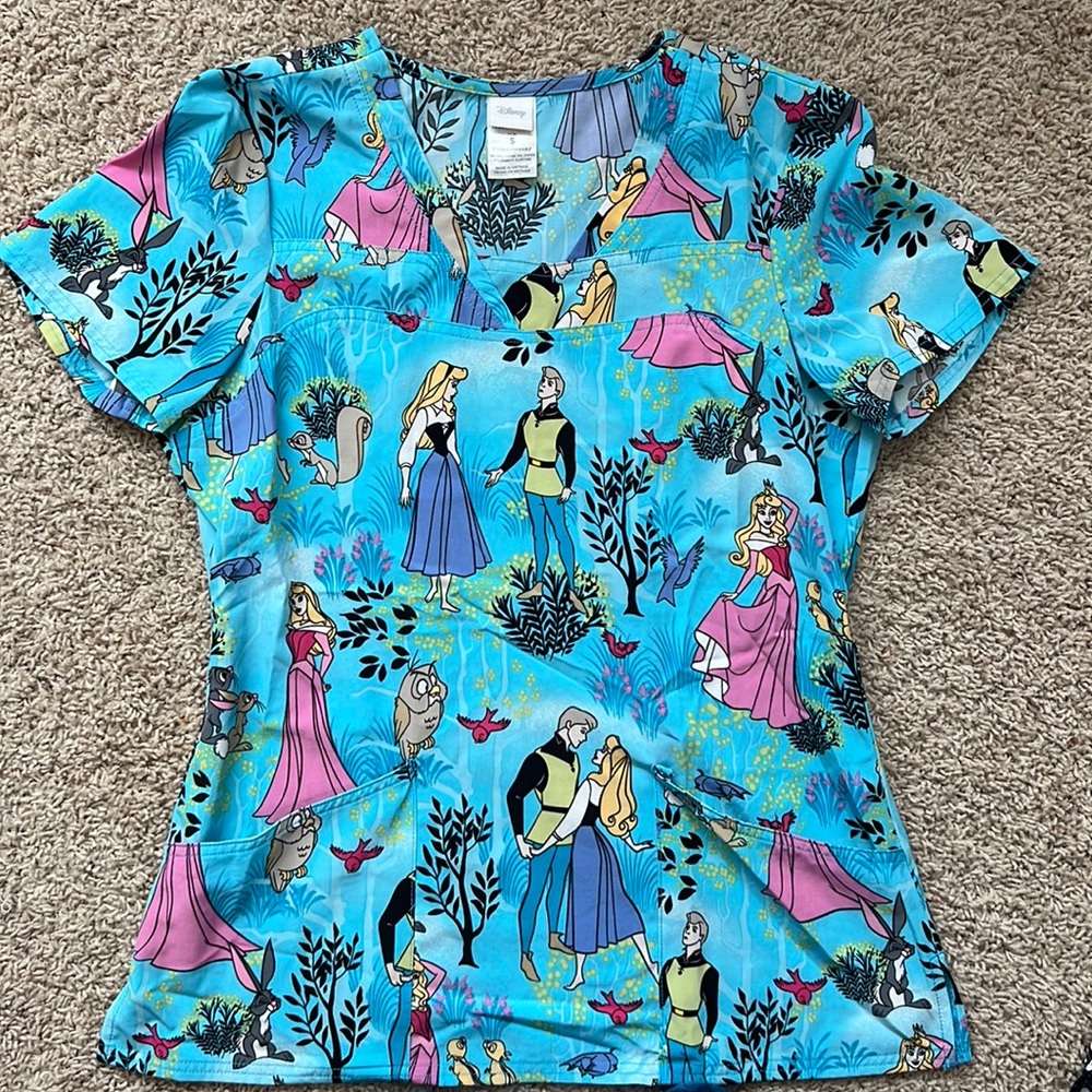 Princess Aurora Disney scrub top